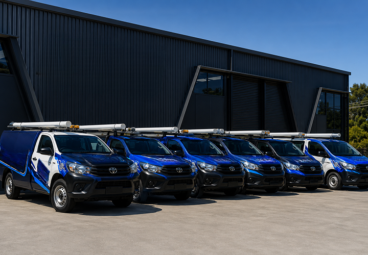 Fleet of Cheltenham Blocked Drains plumbing vans