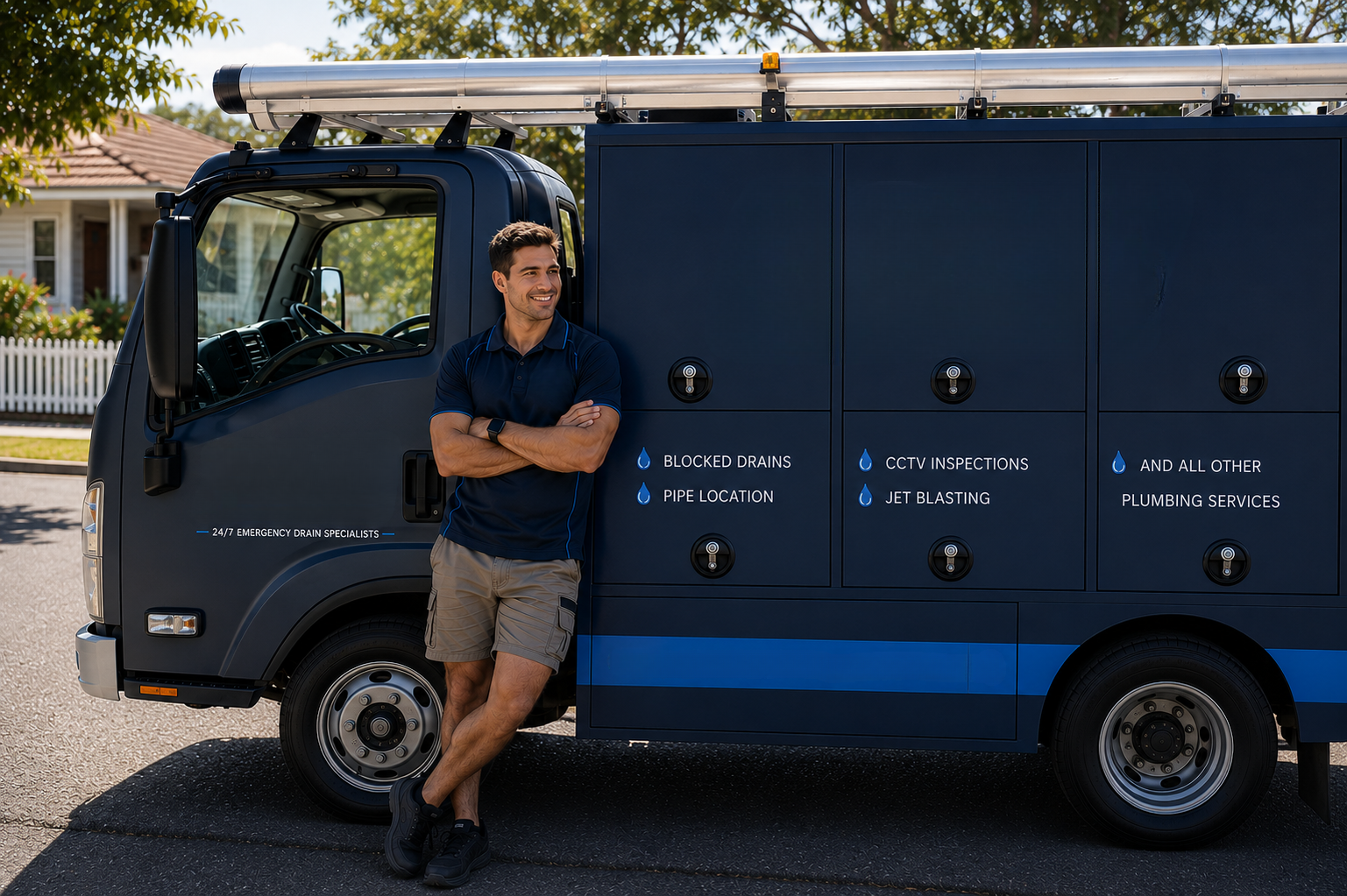 Plumber with Cheltenham Blocked Drains van